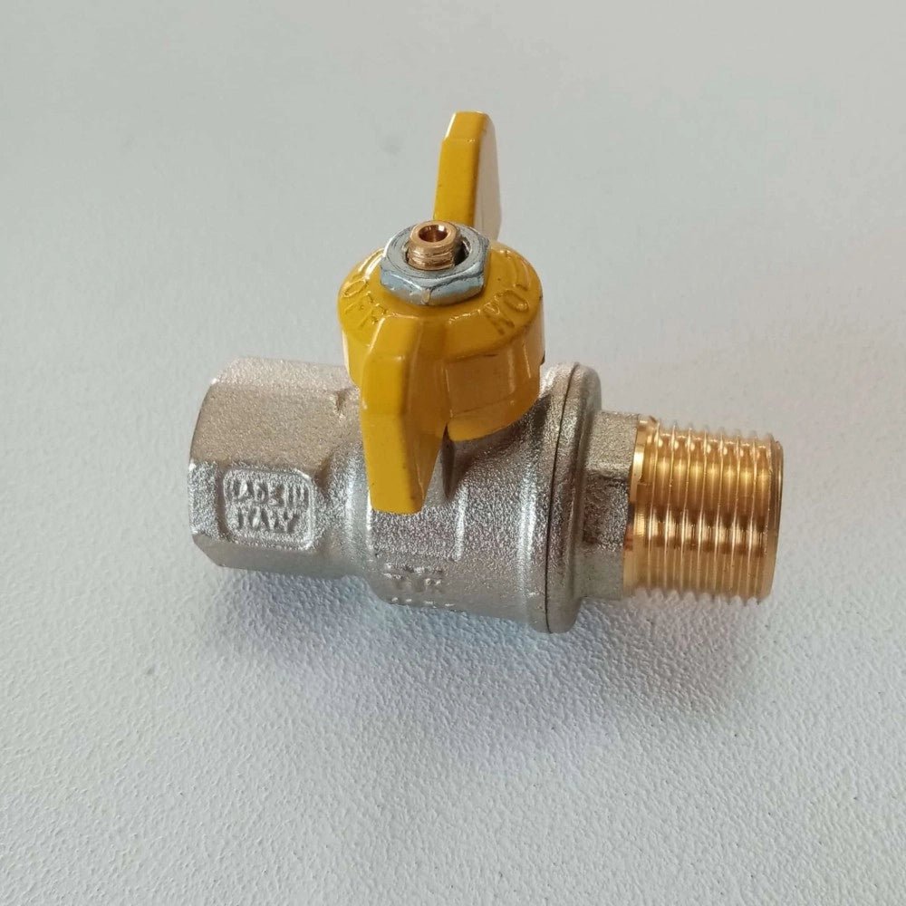 Tiemme 1 valvola a sfera saracinesca gas mf leva corta farfalla gialla