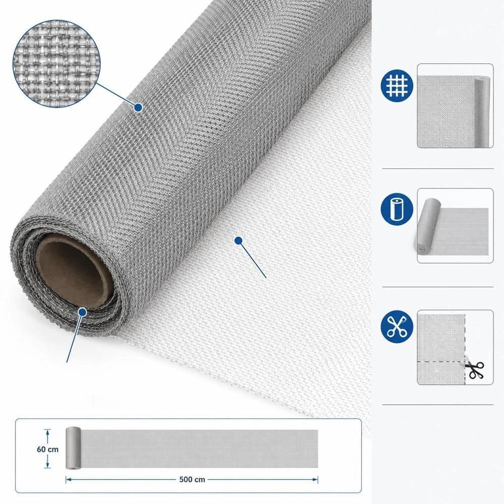 Stainless Steel Fly Screen 60x500 Cm Silver