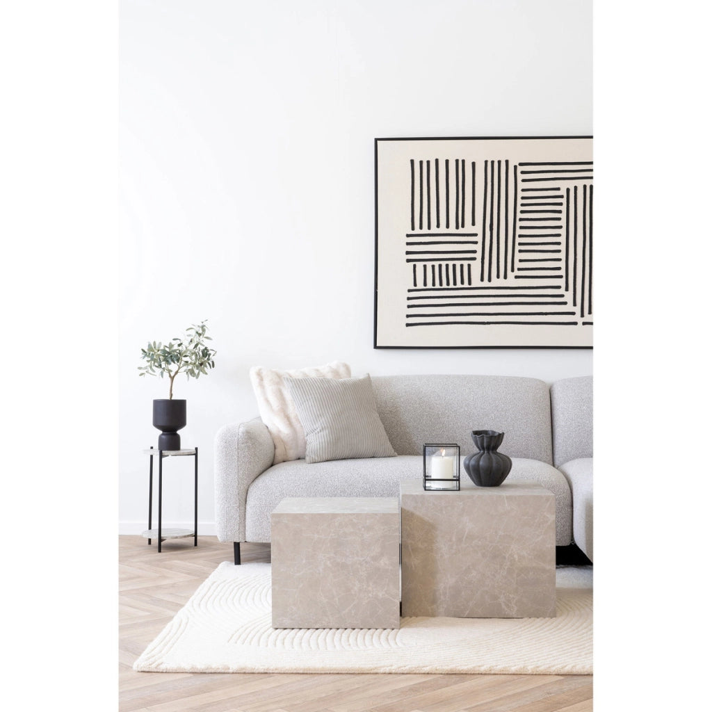 Comodino Leuven, Beige, MDF, 27x27x46 cm