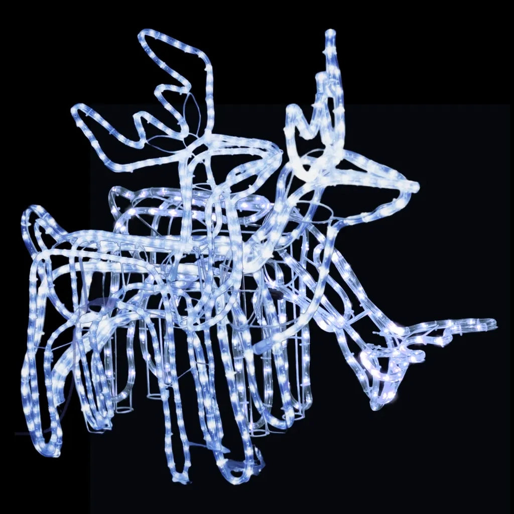 Set Figure Renne Natalizie 3 pz Bianco Freddo 3154334