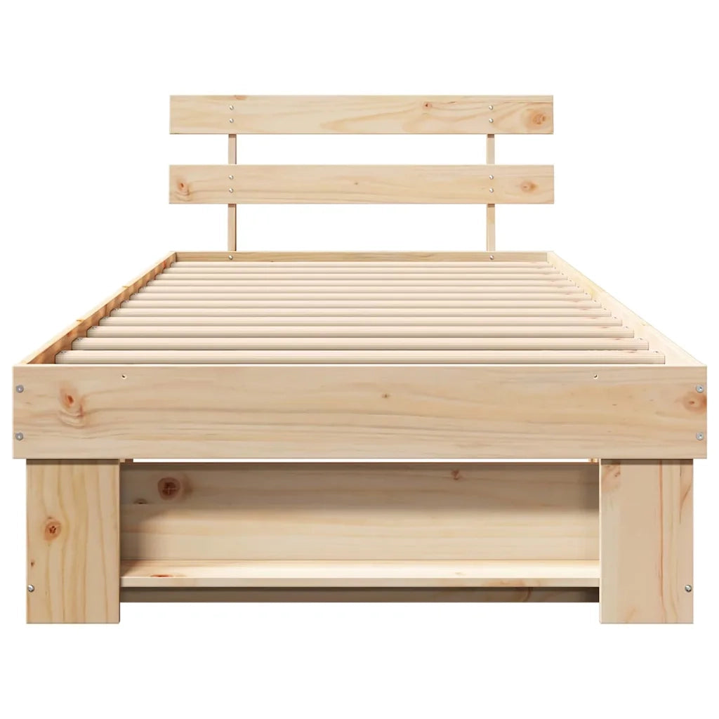 Letto singolo | Letto per adulti | Struttura del letto Marrone 100 x 200 cm Pino massello