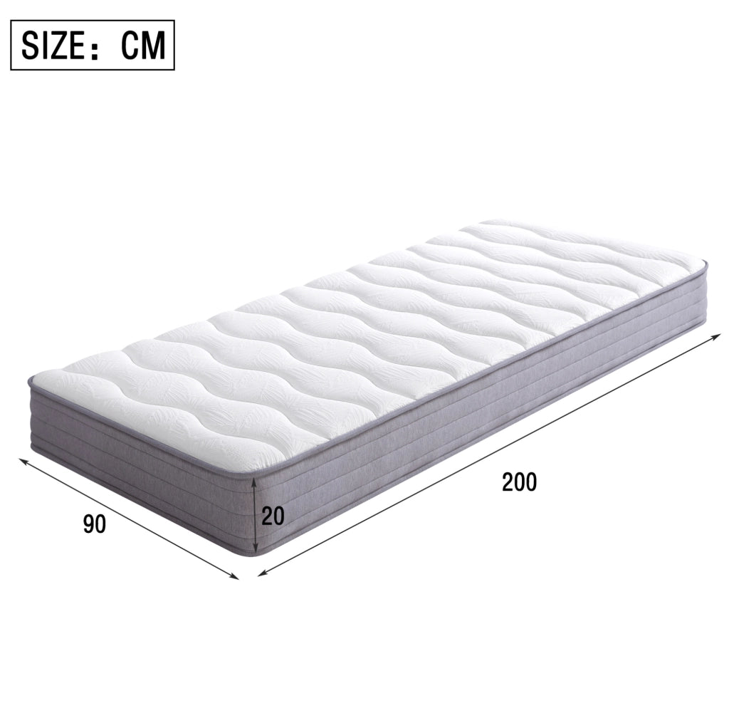 Letto singolo imbottito 90x200 cm beige con LED e USB