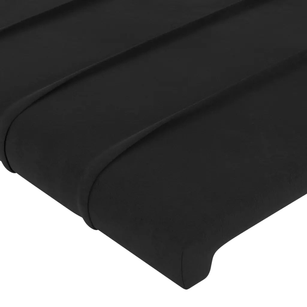Testiera | Testata a LED Nera 160x5x118/128 cm in Velluto