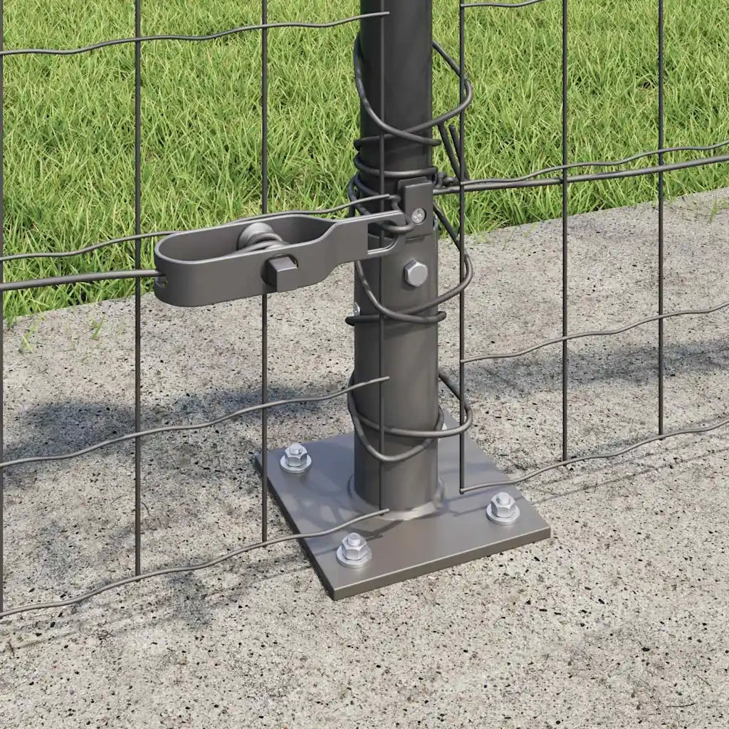 Recinzione con Posto Grigio 0,6 x 50 m Acciaio e PVC