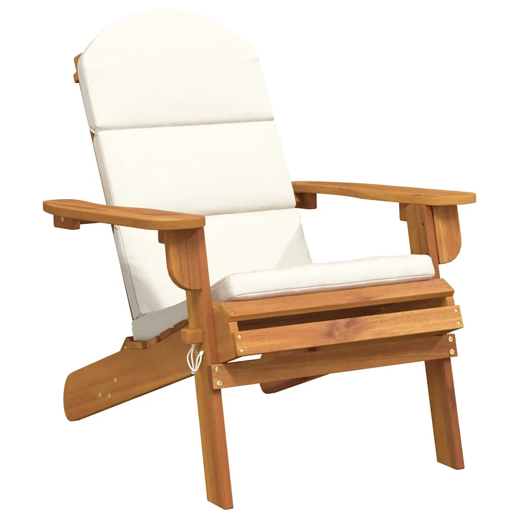 Sedia Adirondack da Giardino con Cuscini Legno Massello Acacia 360031