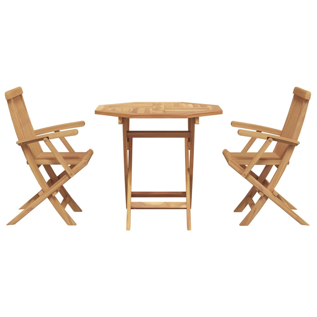 Set da Pranzo per Giardino 3 pcs Marrone