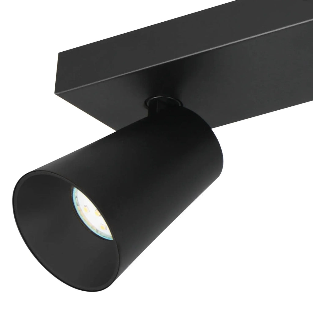 LÚZETE - SPOT DA SOFFITTO/PARETE 4 LUCI METALLO NERO GU10 SILVANO