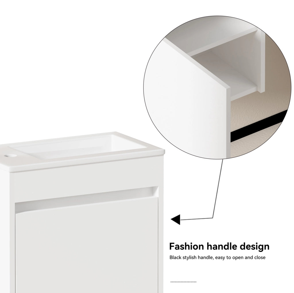 Mobile bagno bianco 46 cm con porta a chiusura soft e ampio spazio di stoccaggio