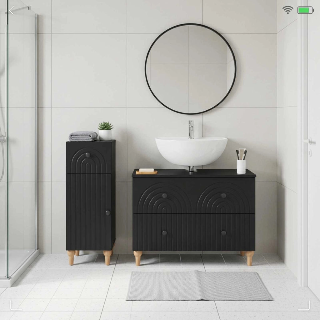 Set di Armadi da Bagno da 2 Pezzi ALKMAAR Nero 3417667