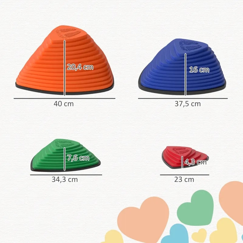 Set 9 gradini antiscivolo, impilabili, per interni ed esterni, multicolore