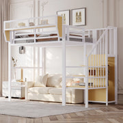 Letto a soppalco ¨C Minimal ¨C Bianco metallo 90x200