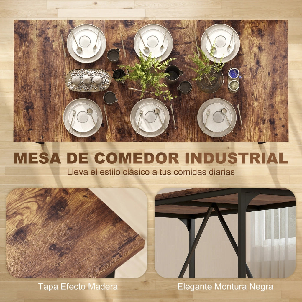 Tavolo da Pranzo Rettangolare Allungabile per 6-8 Persone ¨C Minimal ¨C Legno Massello Effetto Rovere Antracite 180x80x75,5 cm