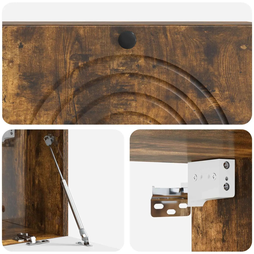 Mobile Porta TV da Muro-Credenza per TV sospesa Rovere Fumo 98 x 31 x 30 cm 630701