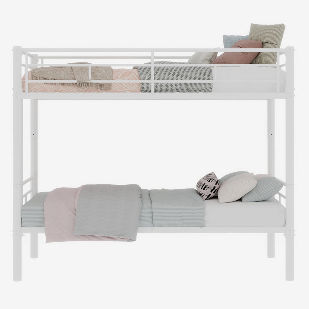 Letto a castello funzionale in ferro bianco 97x196 cm