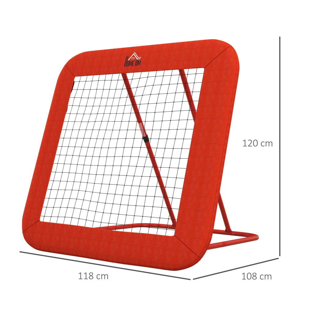 Rete rimbalzante ULEVR pieghevole regolabile in 4 angolazioni, 128x118x108-120 cm, acciaio rosso