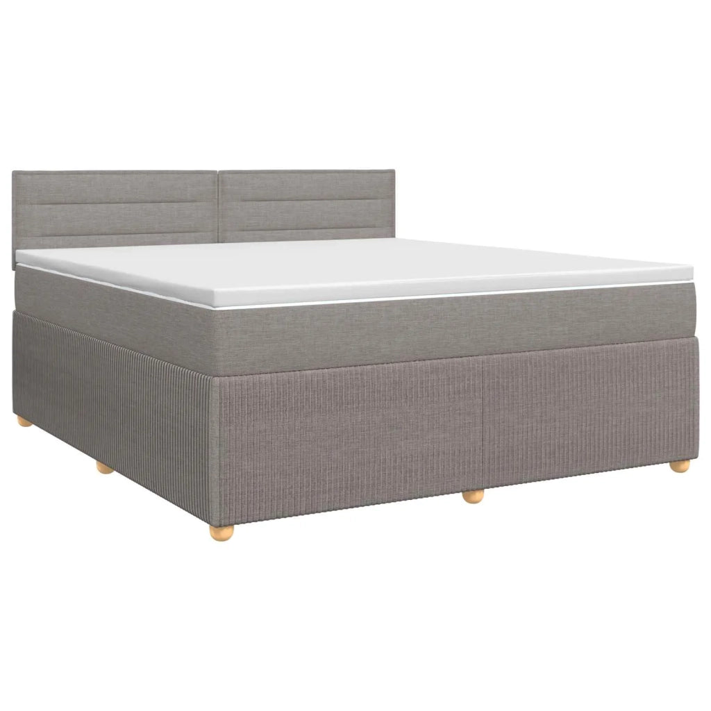 Letto box spring con materasso Tortora 180 x 200 cm Tessuto 3451521
