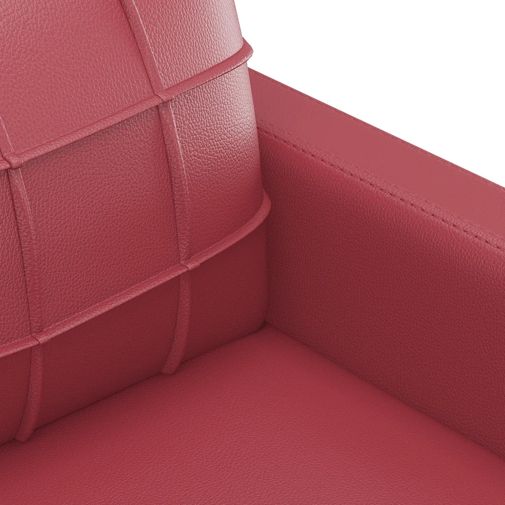 Divano a 3 Posti Rosso Vino 180 cm in Similpelle 359125