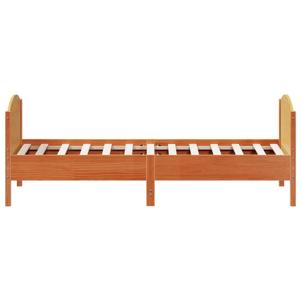 Letto senza Materasso-Struttura Letto Marrone Cera 75x190 cm in Legno di Pino 576289