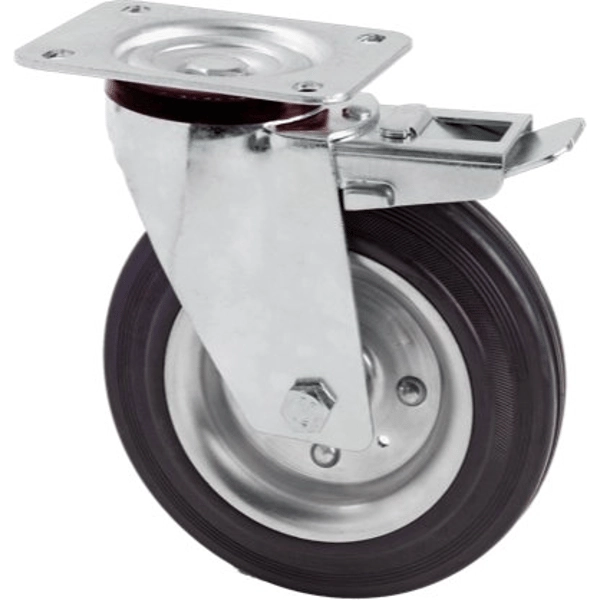 RUOTA INDUSTRIALE GIREVOLE IDEAL STAR C/FRENO 80 mm - portata 60 kg - IDEAL STAR