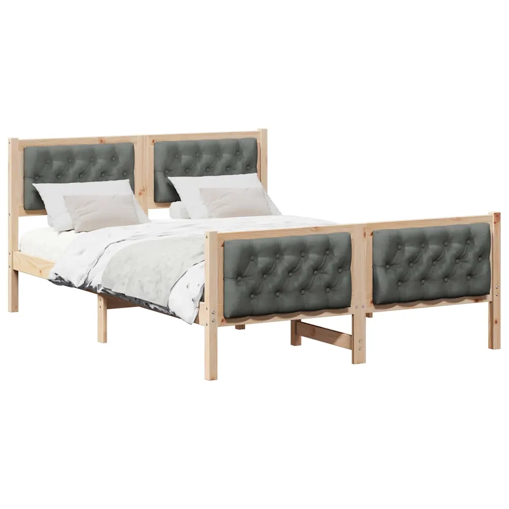 Letto matrimoniale | Letto per adulti | Struttura del letto Grigio scuro 140 x 200 cm Pino massello
