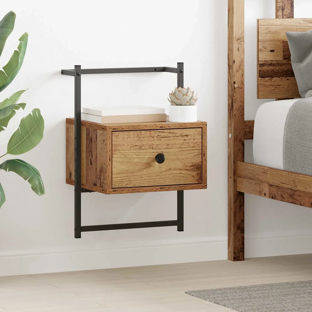 Armadio da Notte con cassetto Legno vecchio 35 x 30 x 51 cm 882163