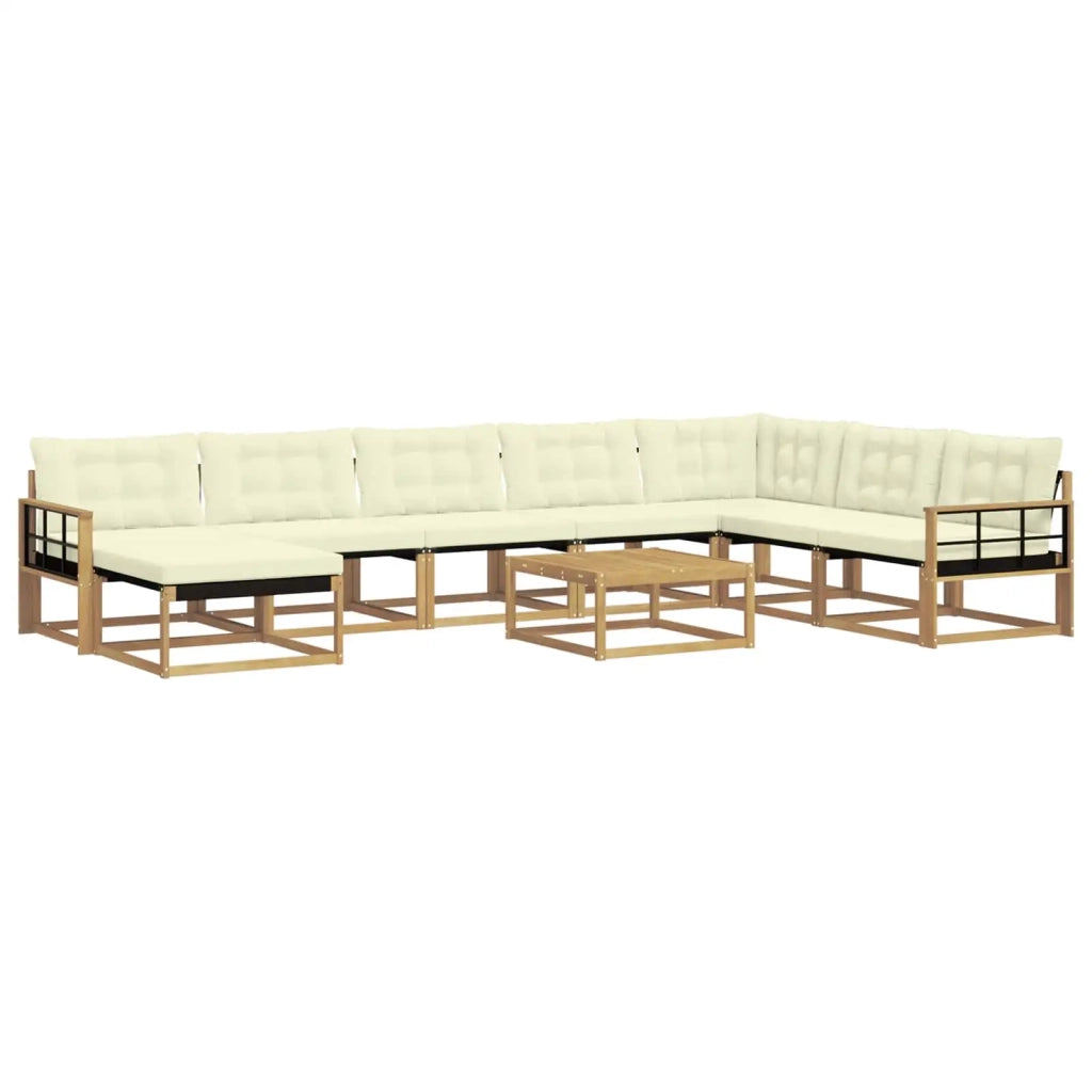 Set di divani da esterno 9 pcs Bianco e Crema 79 x 79 x 37 cm 3389000