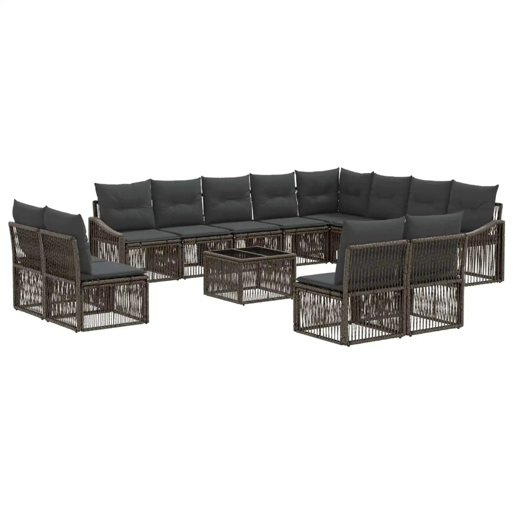 Set Divano da Giardino 13 pz Grigio polyrattan 3436166