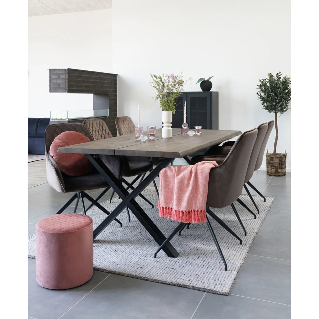Sedia Harbo, Marrone, Velluto, 62x56x89 cm