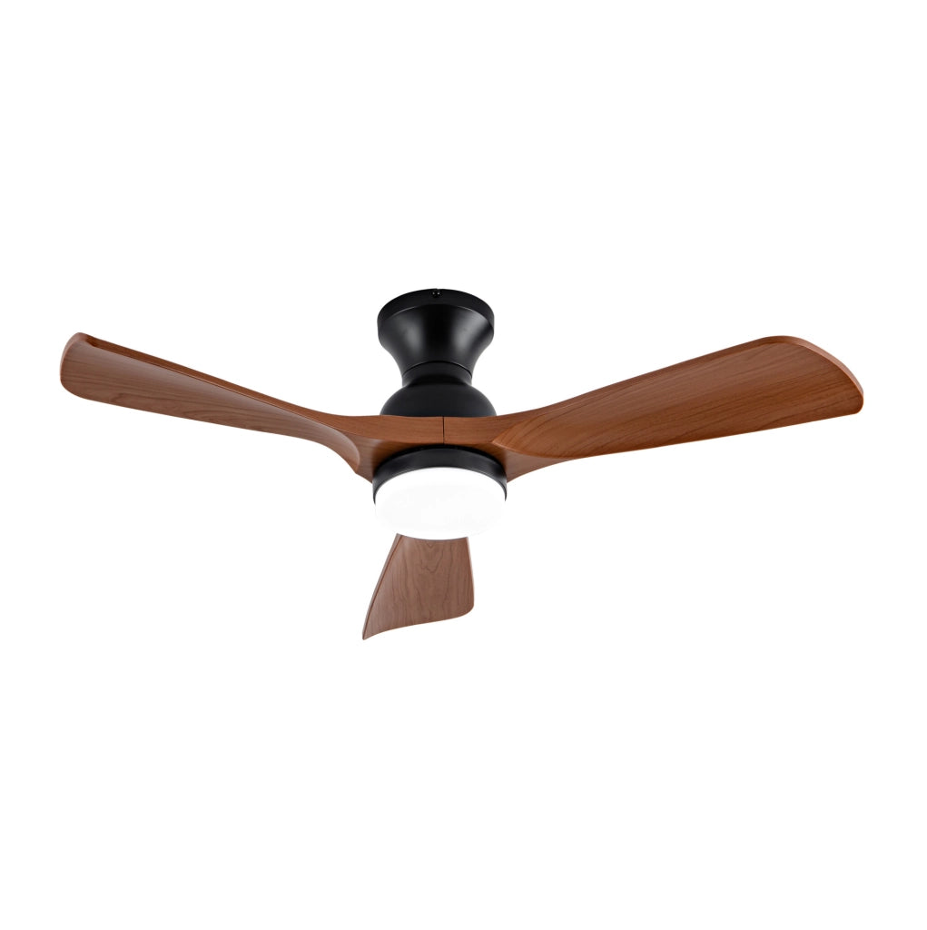 Ventilatore da soffitto 42 pollici con LED 3CCT, motore DC reversibile e telecomando noce e nero