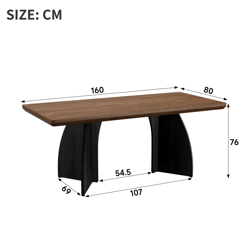 Tavolo da pranzo 160x80 cm in MDF noce