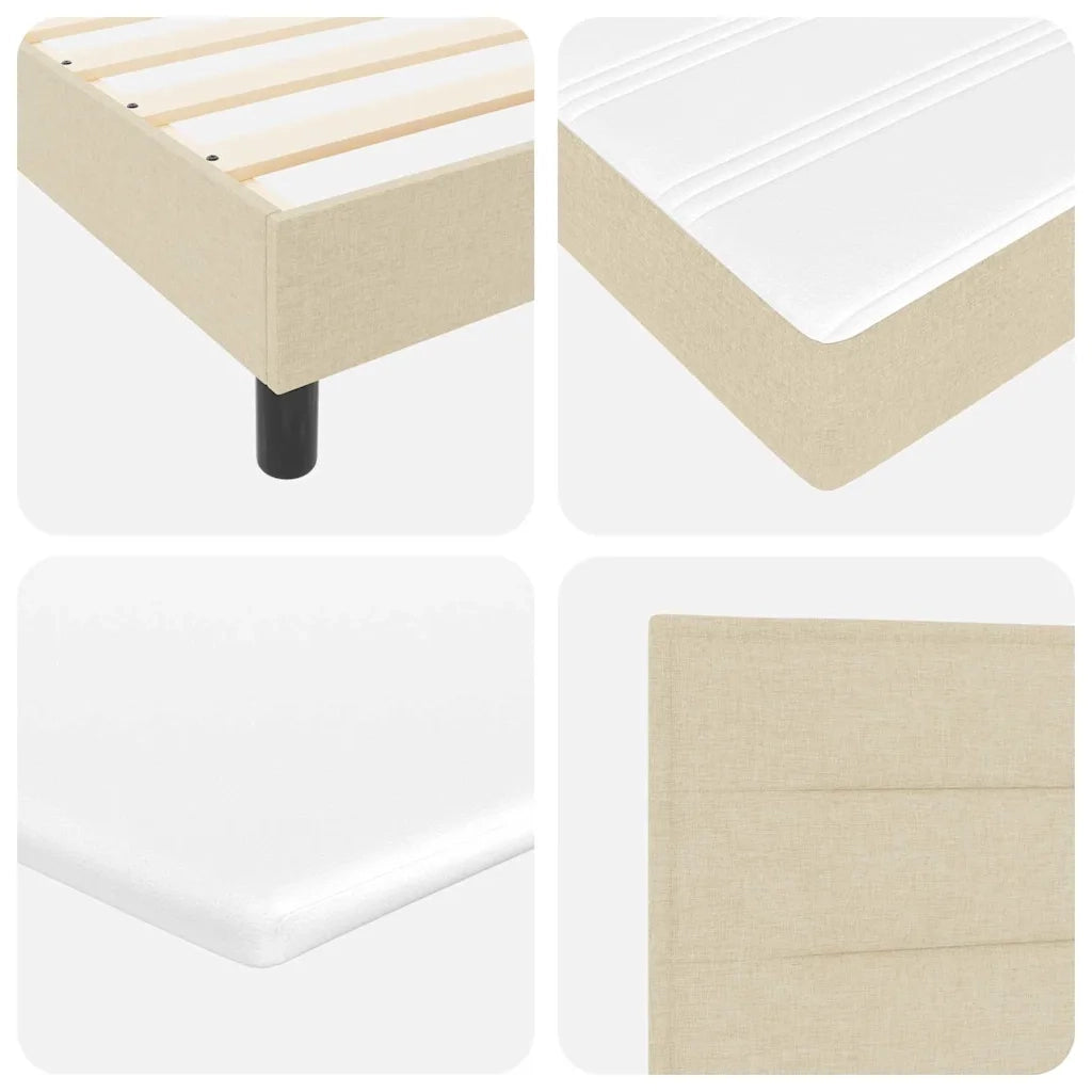 Letto a molle con testiera Crema 80 x 200 cm Tessuto 3338571