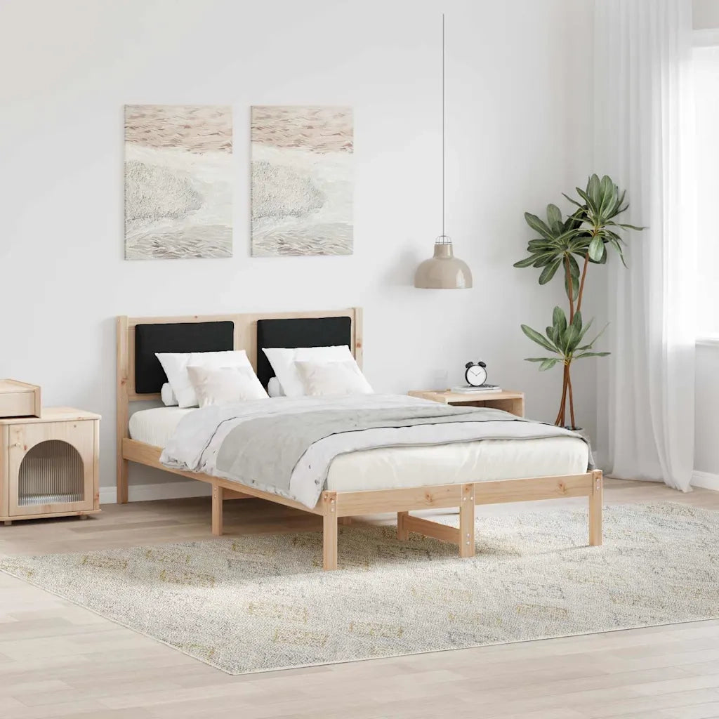 Letto matrimoniale | Letto per adulti | Struttura del letto Nero 120 x 190 cm Pino massello