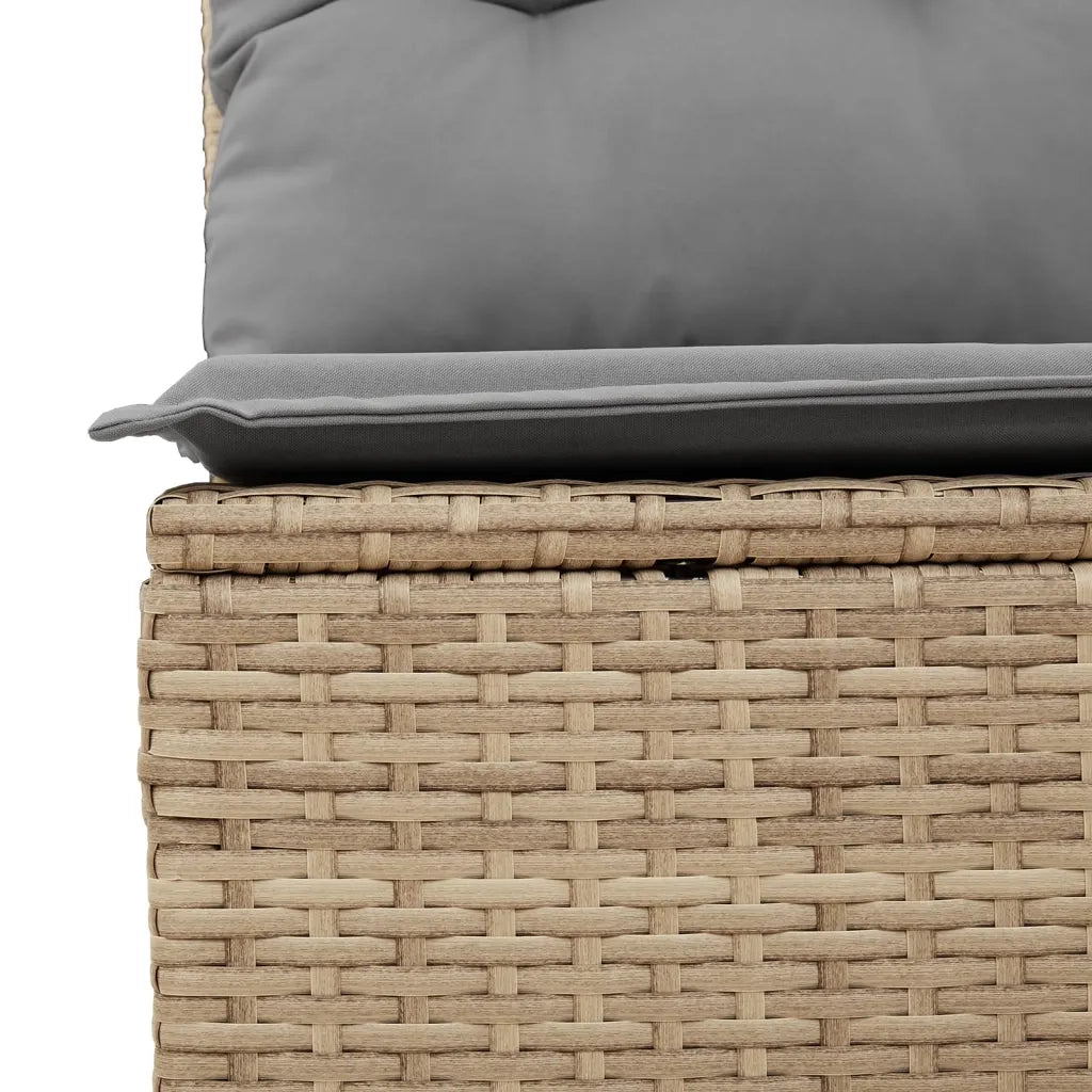 Set Divano da Giardino 3 pz | Set Salotto da Giardino con Cuscini Beige in Polyrattan