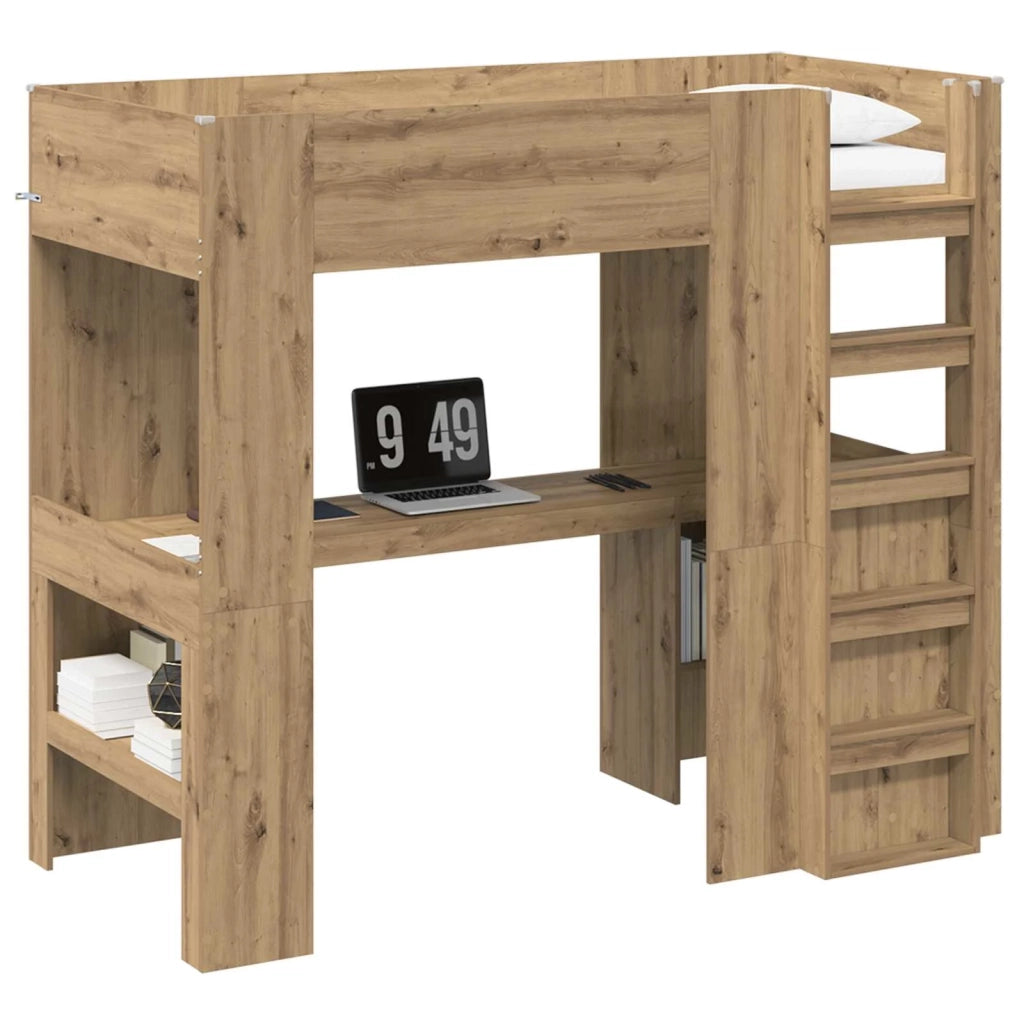 Struttura letto a castello con scrivania Rovere artigianale 3410466