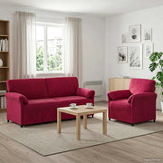 Set di divani 2 pz Rosso Vino Velluto 3424918