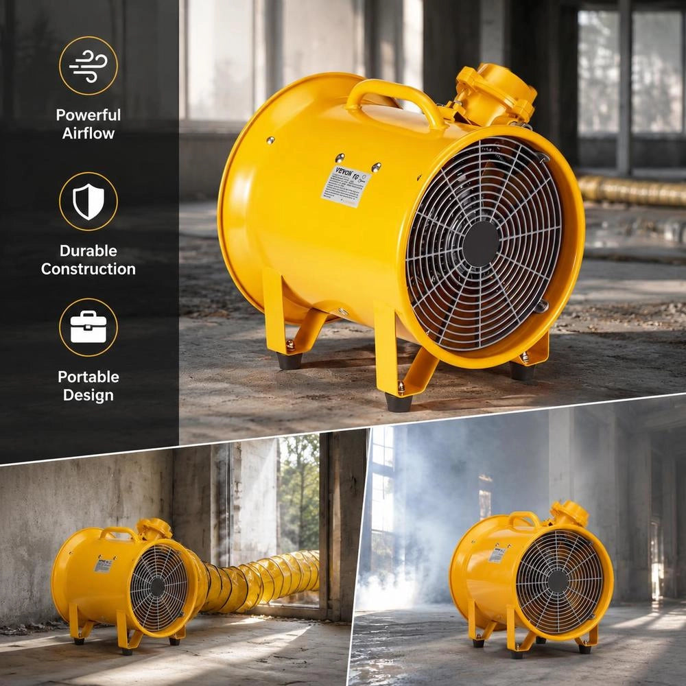 Construction Fan 550 W AC Motor, Construction Blower 2850 Rpm, Construction Fan, Blower 1179 L/s (2500 CFM), Axial Fan, 3 M Power Cable, Axial Blower 75 DB Noise Level, Industrial Fan IP44