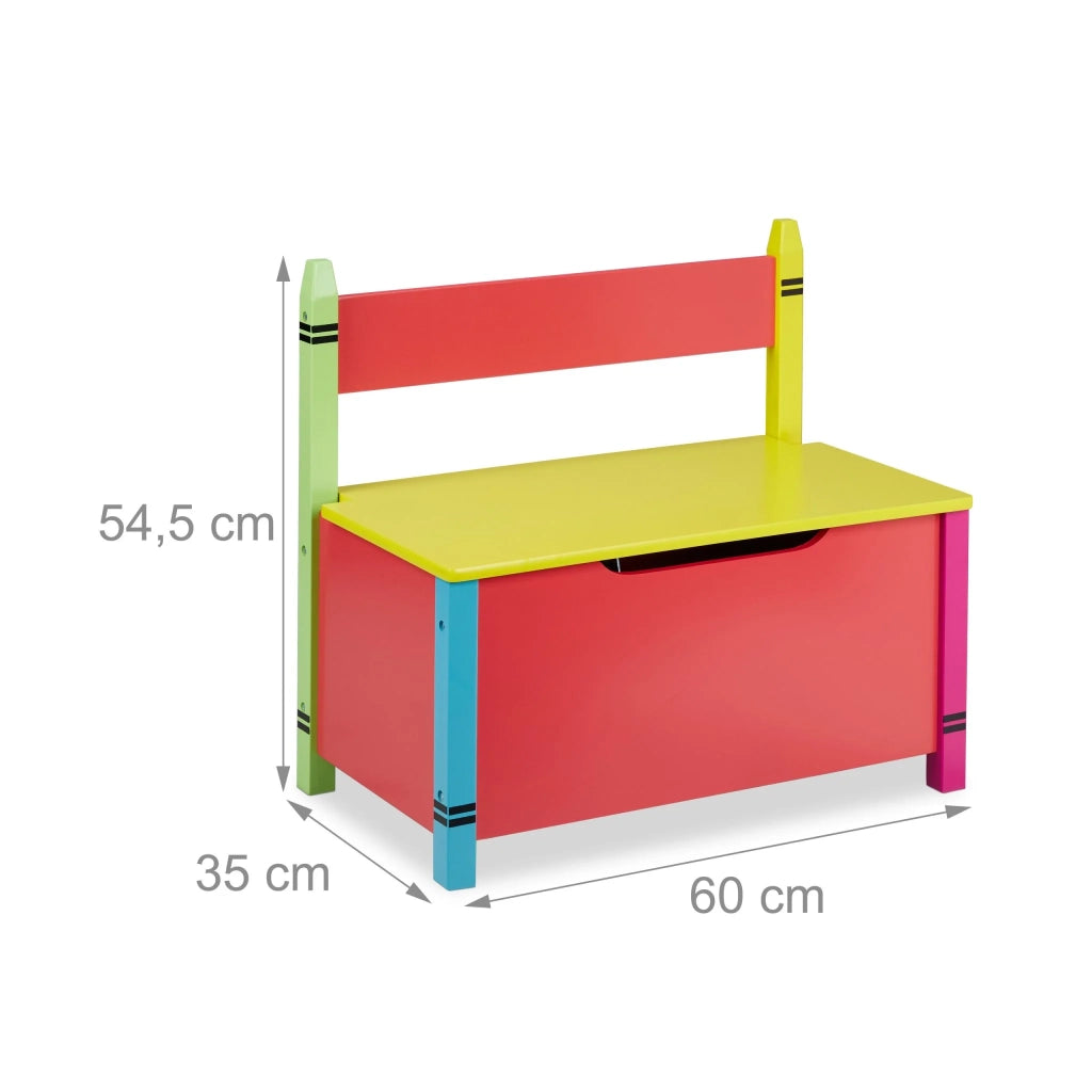 Panchina contenitore seduta pratica camera per bambini 90 x 40 x 40 cm design colorato in legno multicolore 13_0011113