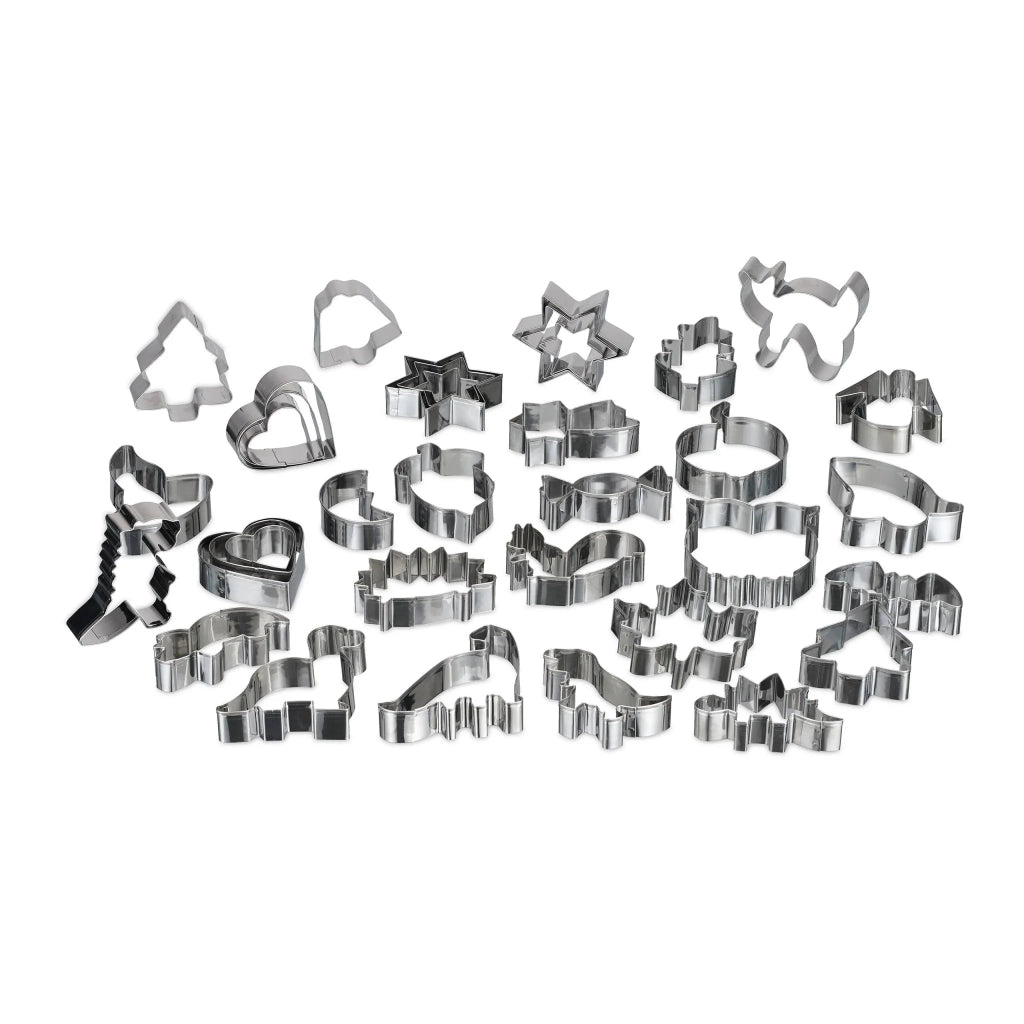 Set di 36 tagliapasta creativi per cucina biscotti versatili per Natale Halloween compleanno in acciaio inox argentato 13_0015120