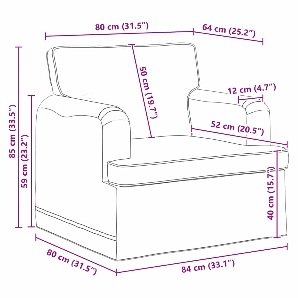Divano Grigio scuro 84 x 80 x 85 cm Tessuto 42024477