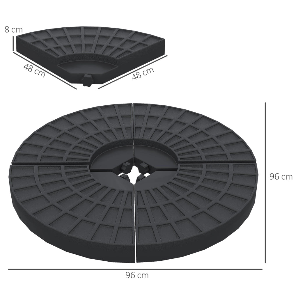 Base per Ombrellone con Sacco di Sabbia ¨C Minimal ¨C 52 Litri, 60 kg, Nero