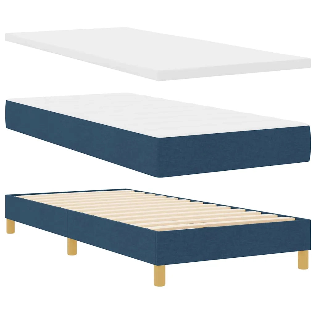 Letto a Sorgente LED con materasso Blu 100 x 200 cm Tessuto