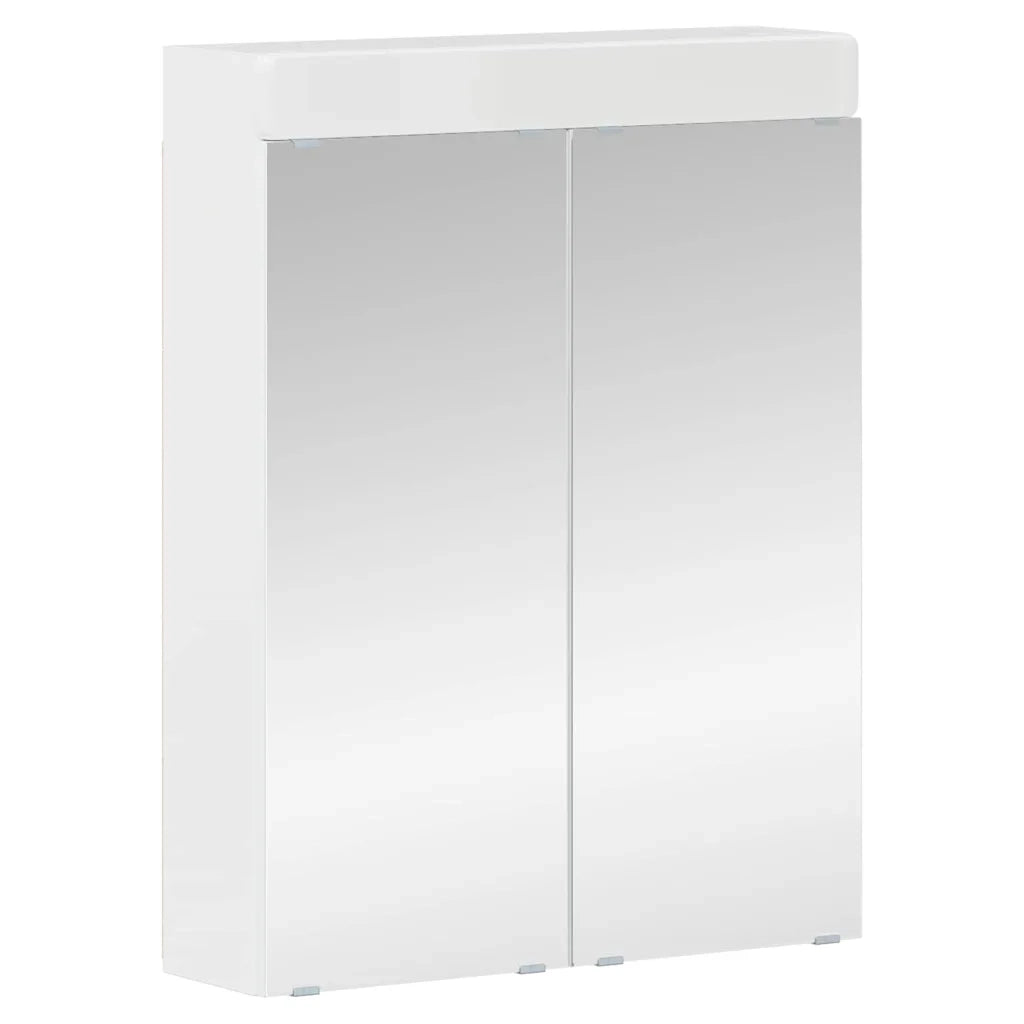 Set di mobili per il bagno con lo scaffale TULUM Bianco Lucido