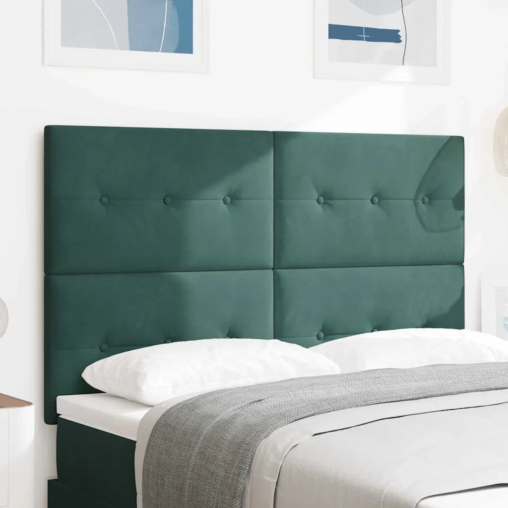 Testiera | Testata LED con strisce LED Verde 144 cm Velluto