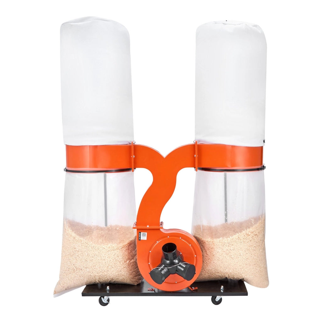 Aspiratore Collettore di Polvere per Legno DC20003 3 CV 1550 CFM 230V Robusto con Sacchi Filtranti per Officina e Fai da Te