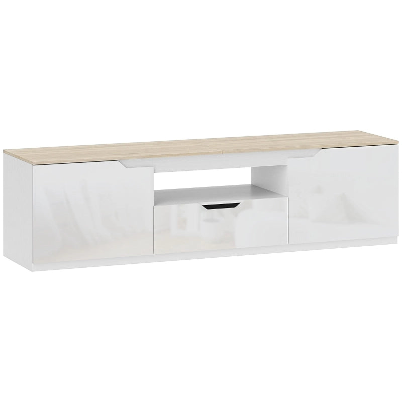Mobile porta TV bianco e naturale 160 cm