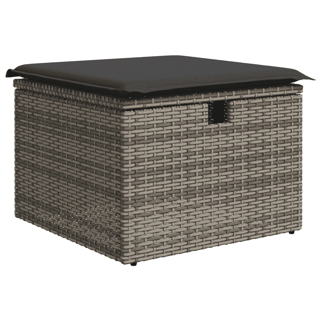 Set Divano da Giardino 5 pz con Cuscini Grigio in Polyrattan 3263136