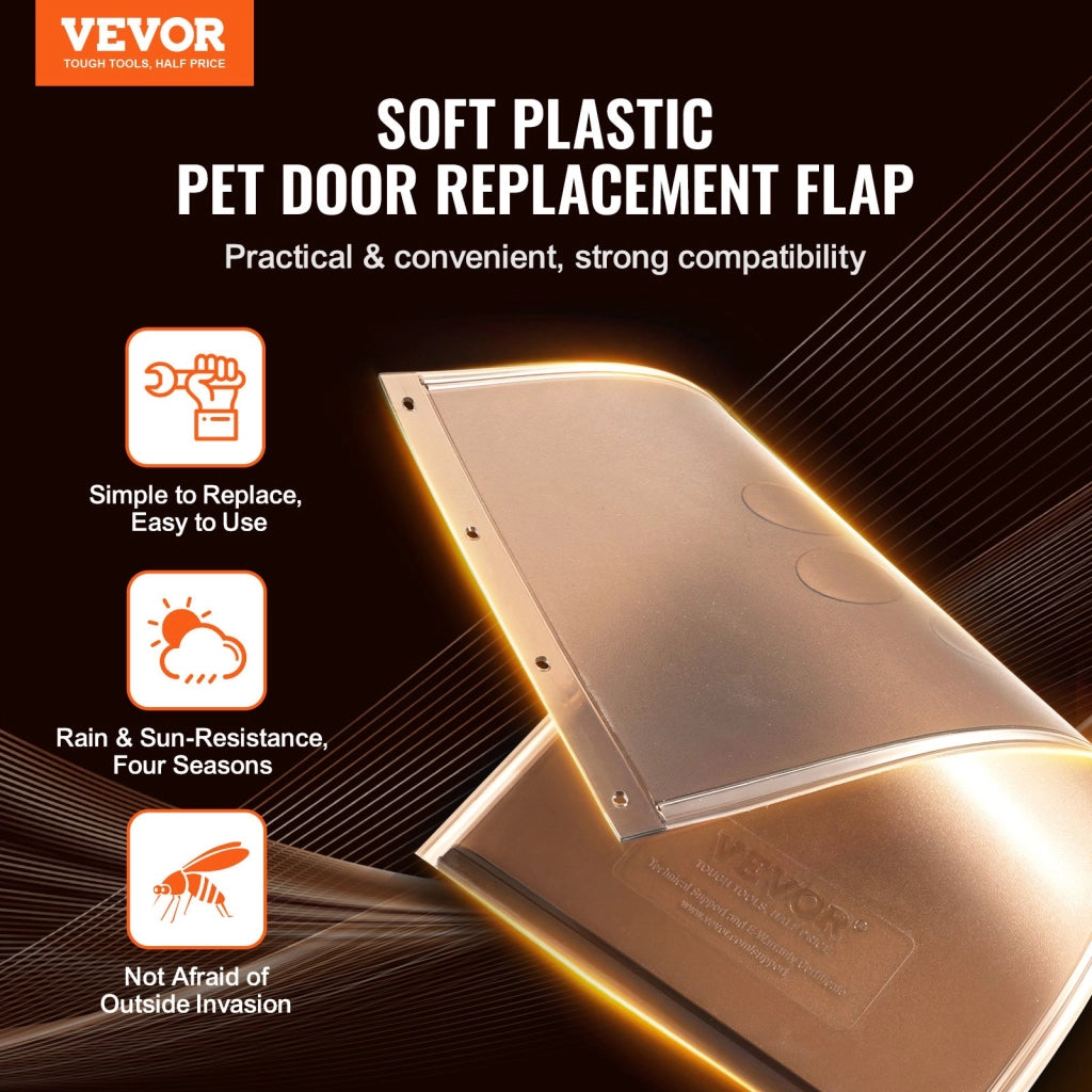 Sportello di Ricambio in PVC per Porta Animali Domestici CWM-S Flap Magnetico Resistente Intemperie 133,4 x 206,4 mm