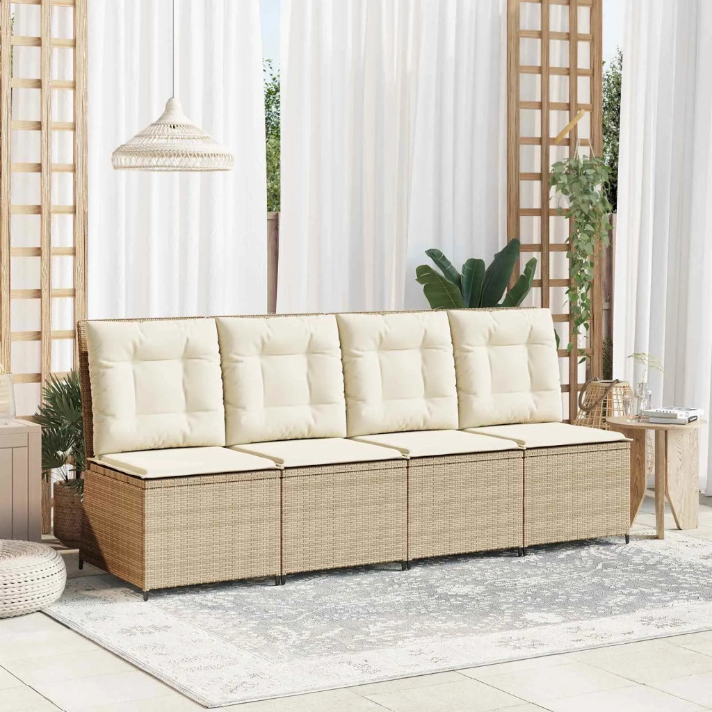 Divano da giardino Beige e Bianco Crema polyrattan 3394480
