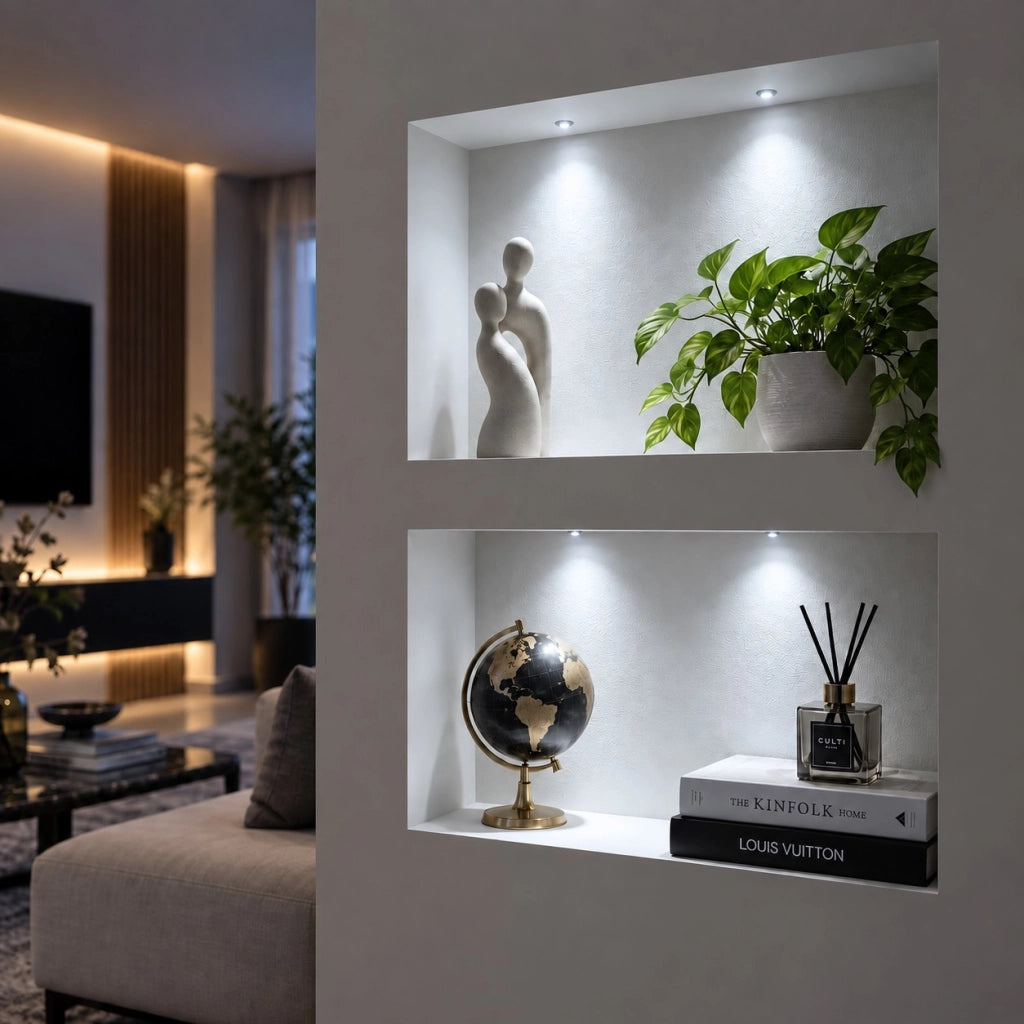 Mini Punto Luce LED da Incasso 12V 6500K Bianco Freddo 10 Lumen 0,1W Diametro 14 mm Foro 12 mm Cavo 2 Metri in Alluminio