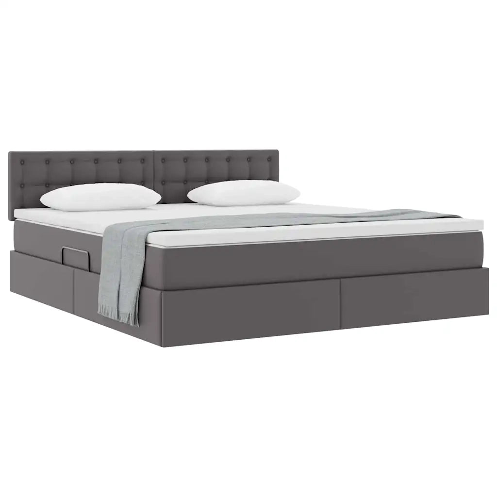 Letto con contenitore e materasso Grigio 180 x 200 cm